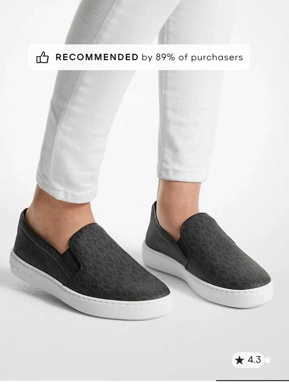 New Michael Kors Slip-On Platform Sneakers in Charcoal Gray size 7